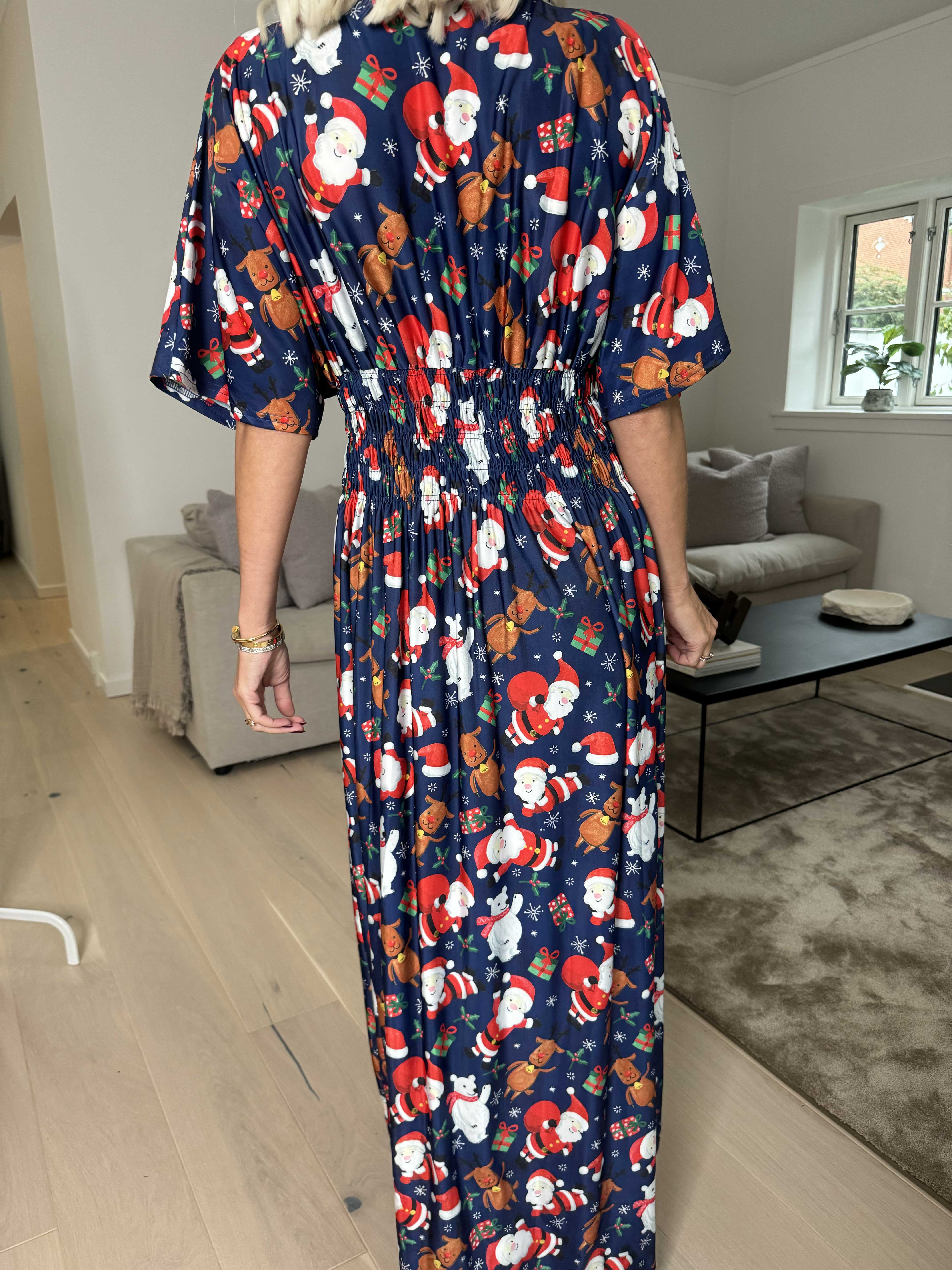 Pams Christmas - Lång klänning med resår och julmotiv